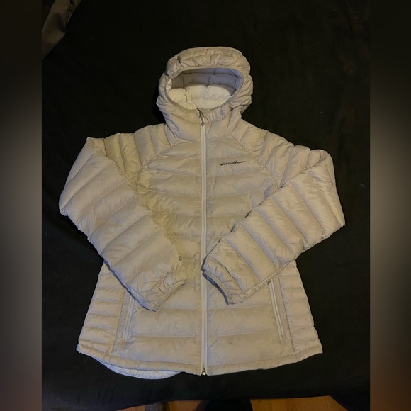Eddie Bauer Down Puffy Hooded Jacket Medium - Picture 3 of 13